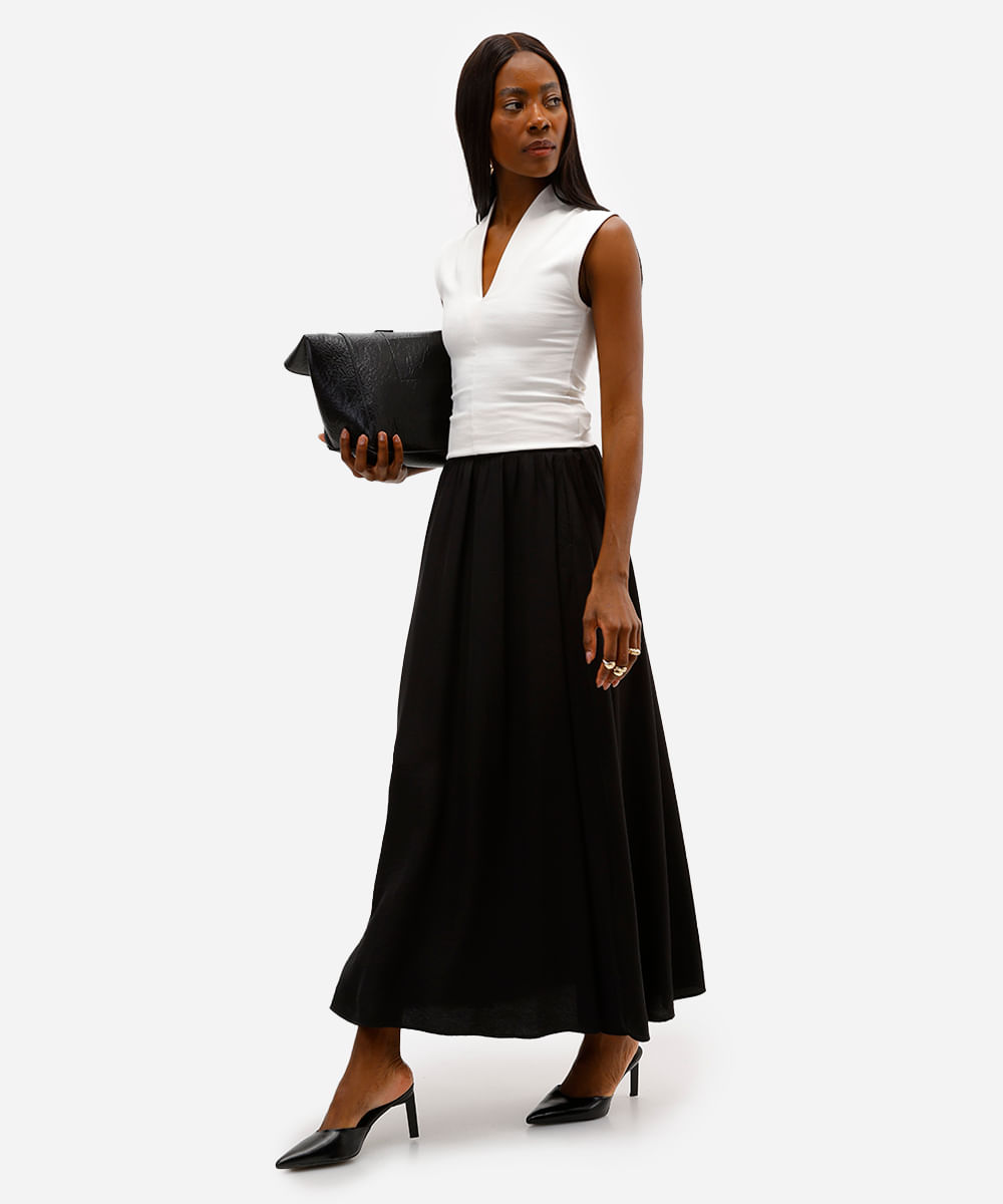 regata feminina com viscose decote v off white