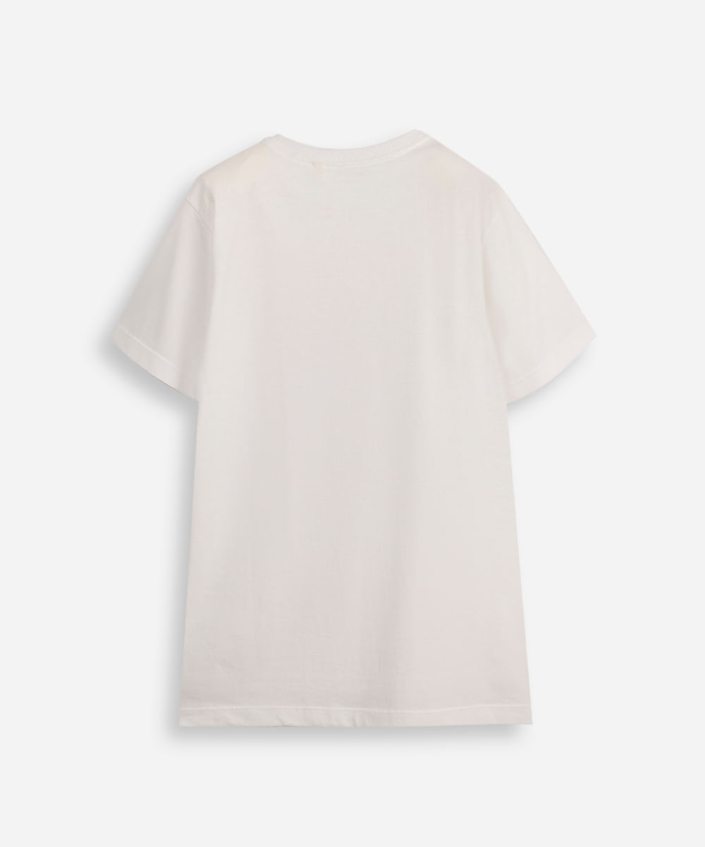 camiseta de algodão infantil manga curta sonic off white
