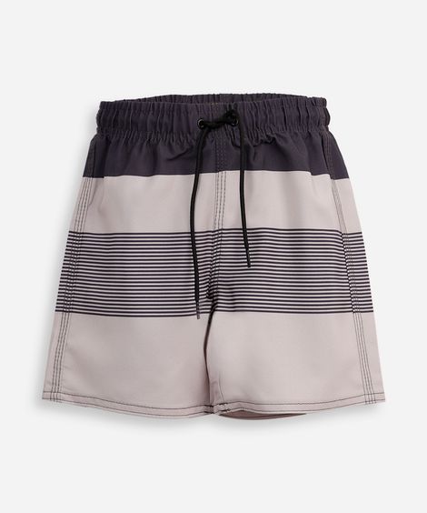 short boardshort infantil cós com cordão listrado colorido
