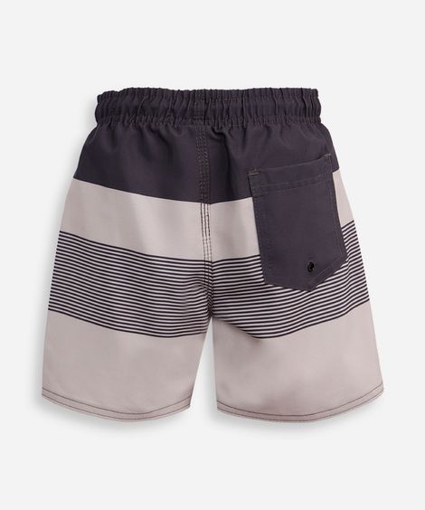 short boardshort infantil cós com cordão listrado colorido