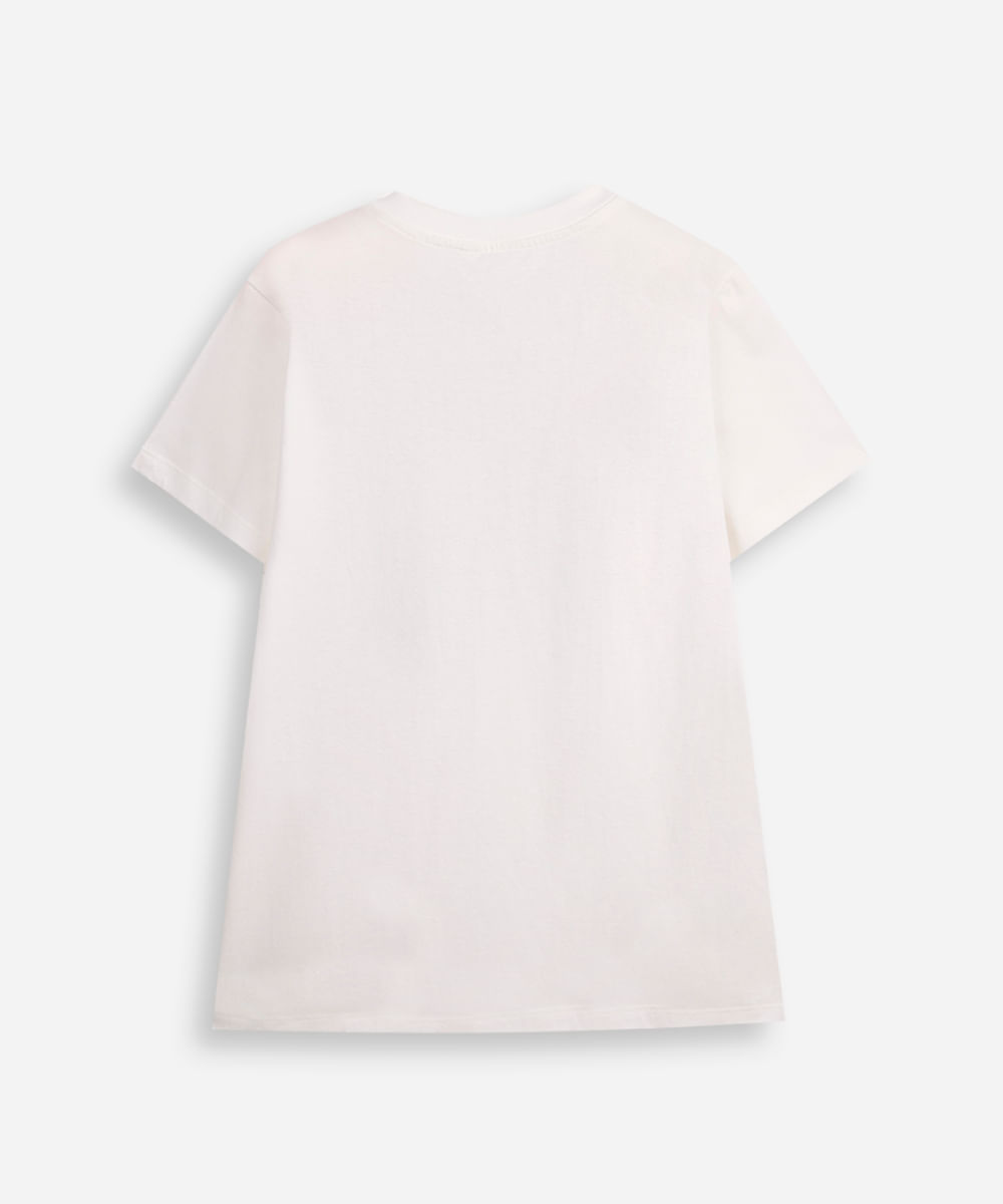 camiseta de algodão infantil manga curta bob esponja off white