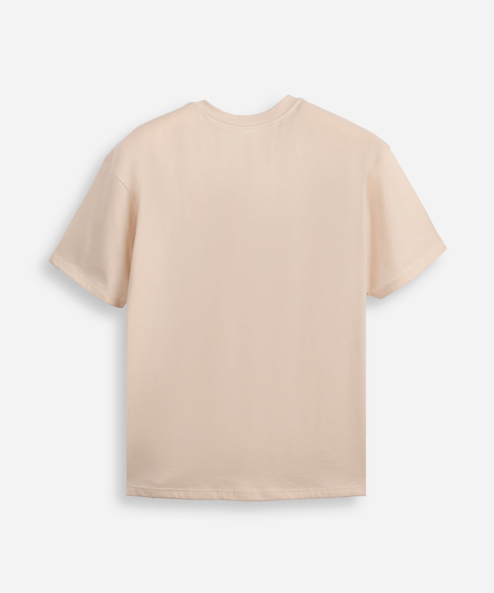 camiseta oversized juvenil de pijama bege
