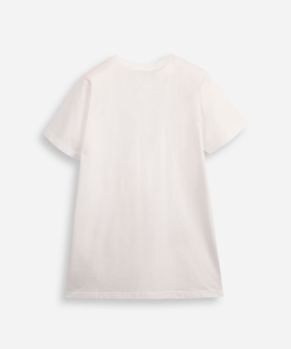 camiseta de algodão juvenil manga curta one piece off white