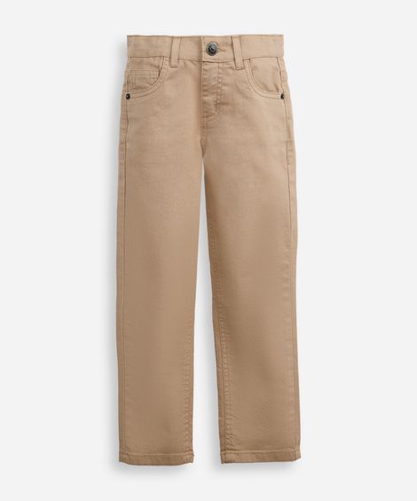 calça skinny infantil de sarja bege