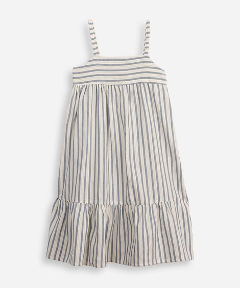 vestido midi infantil listrado azul