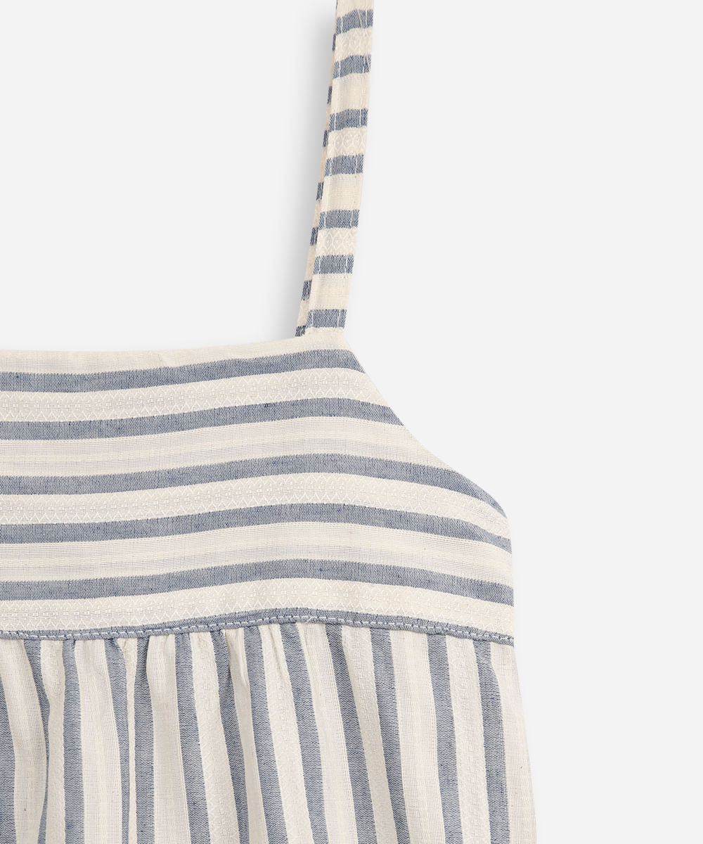 vestido midi infantil listrado azul