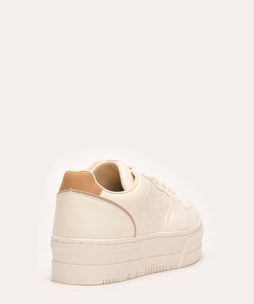 tênis casual cano baixo plataforma off white