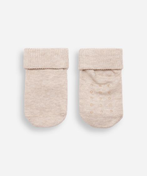 kit de 3 meias infantis cano médio com antiderrapante colorida