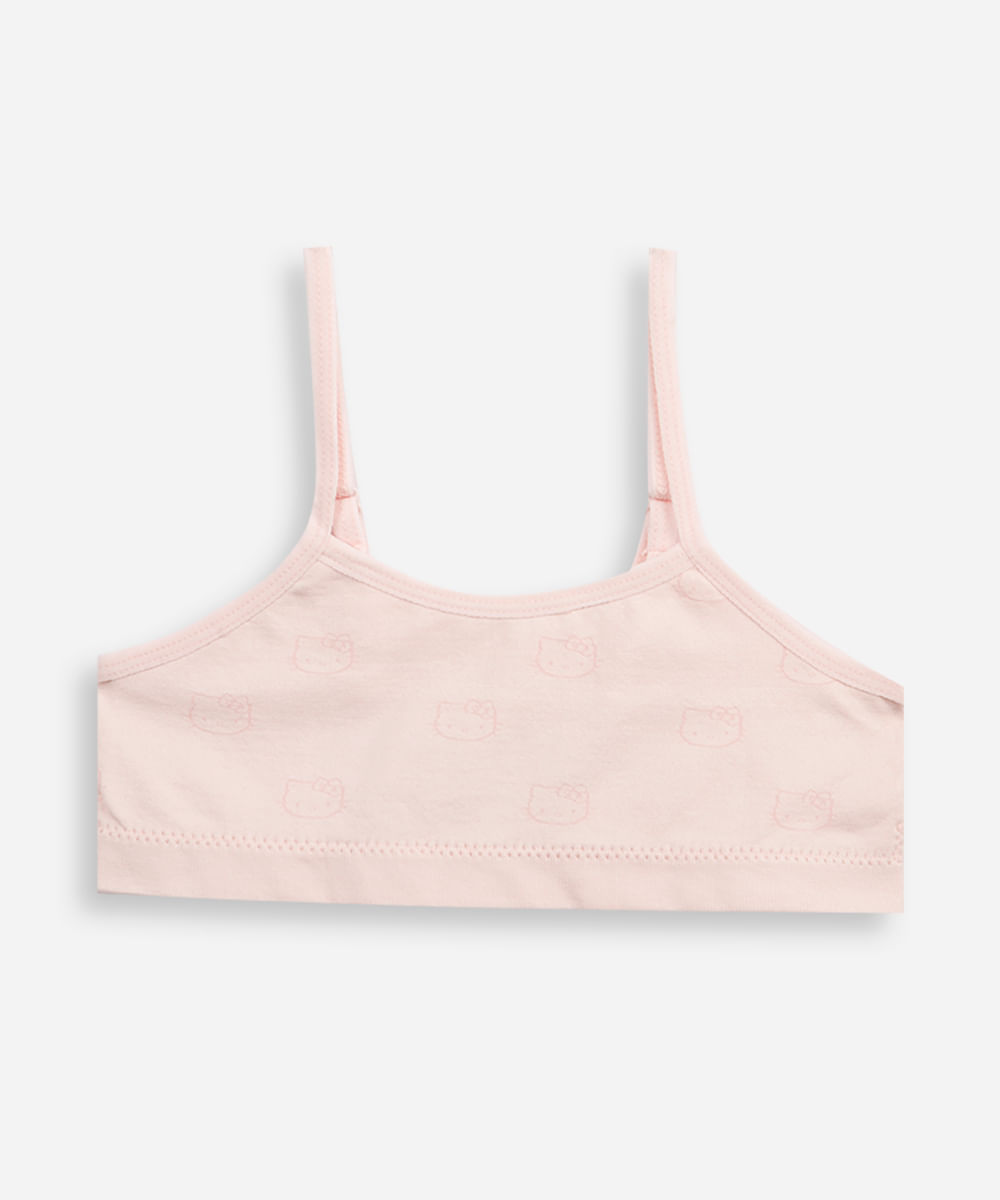 kit de 2 tops infantis hello kitty rosa