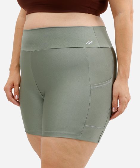 bermuda ciclista feminina esportiva plus size verde