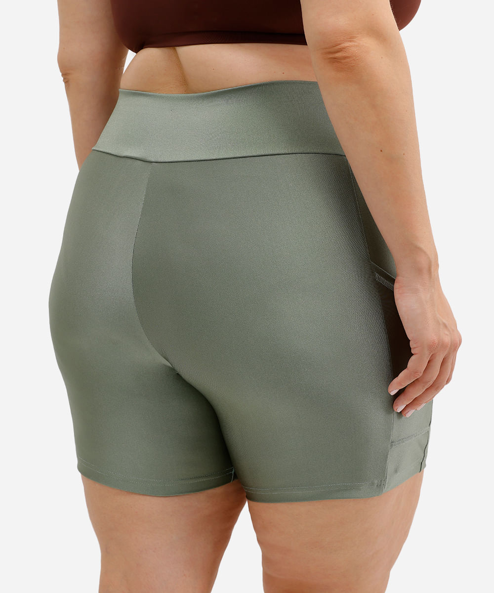 bermuda ciclista feminina esportiva ace plus size verde