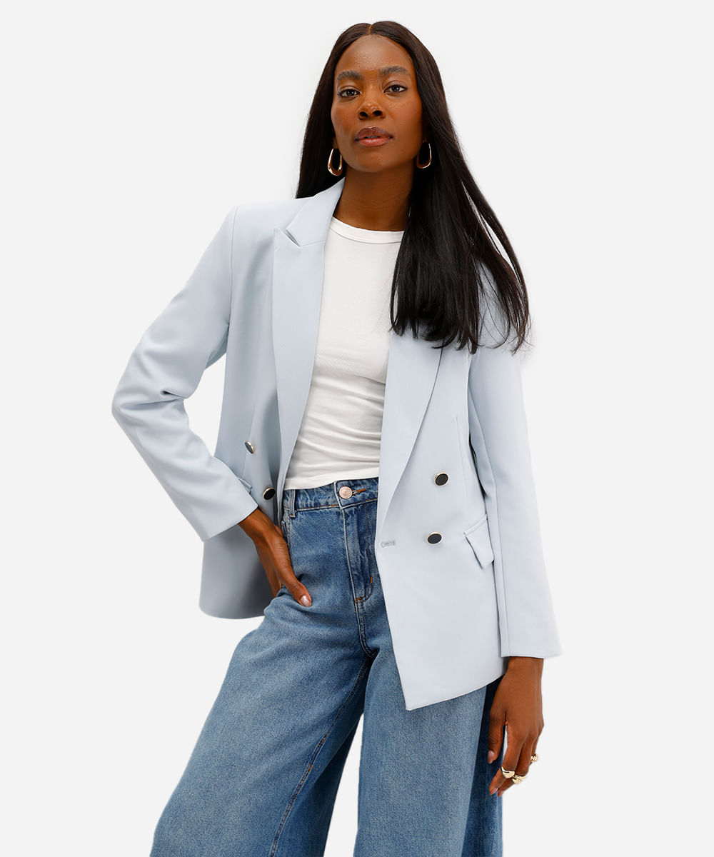 blazer feminino de alfaiataria azul