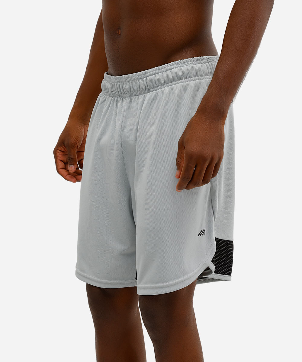 short masculino esportivo texturizado com recorte verde