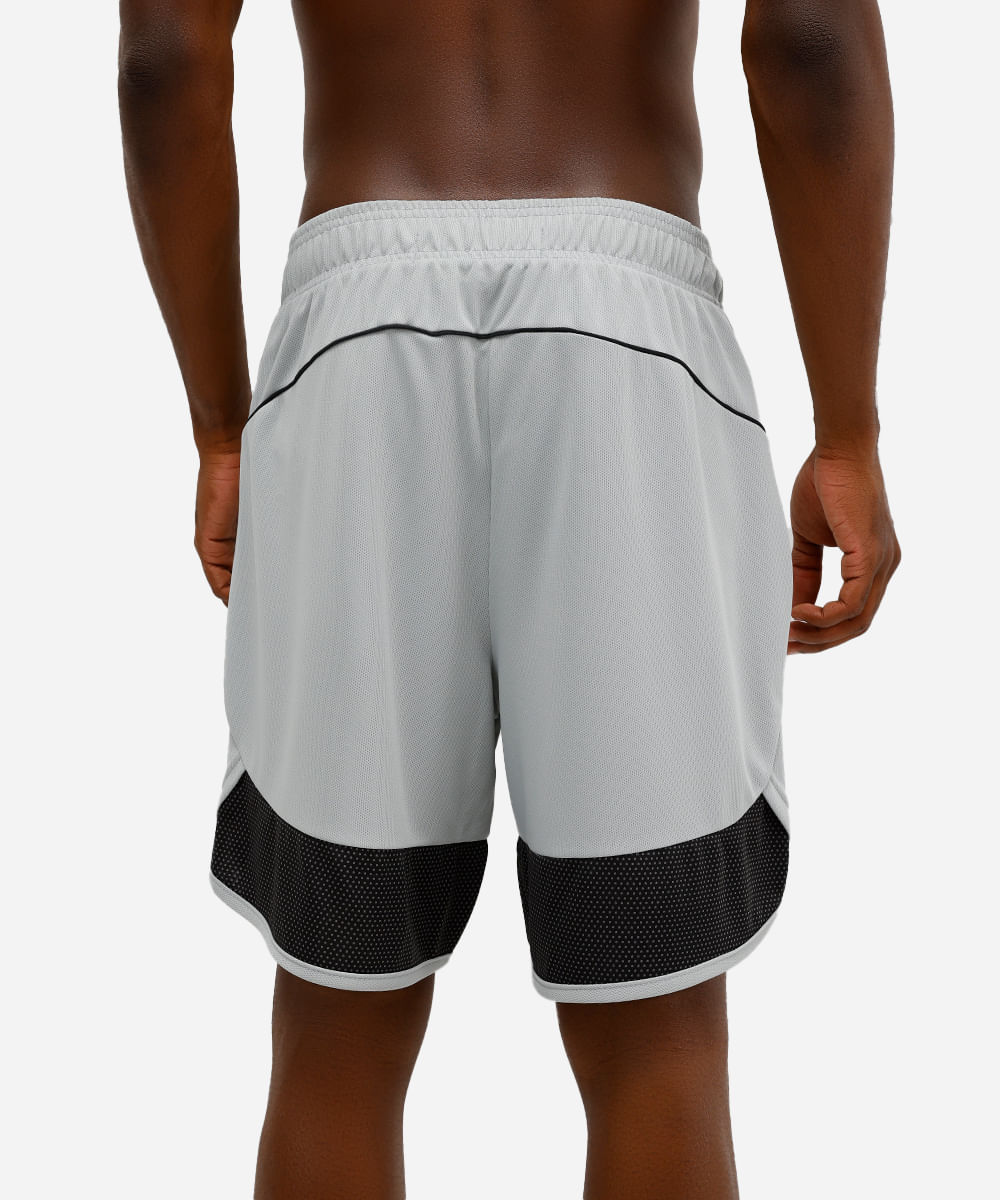 short masculino esportivo texturizado com recorte verde