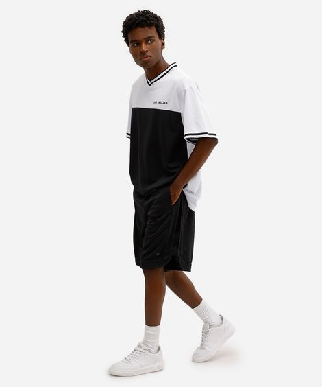 bermuda masculina texturizada preta