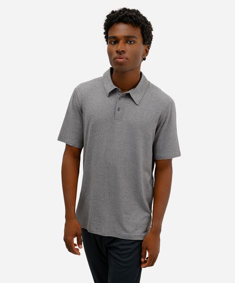 polo esportiva masculina manga curta cinza