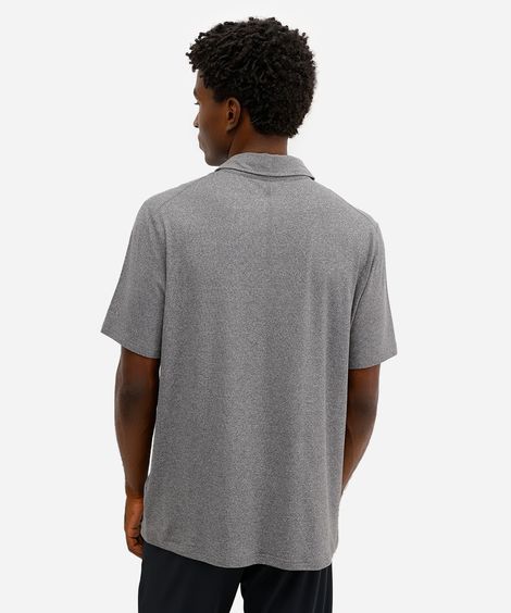 polo esportiva masculina manga curta cinza