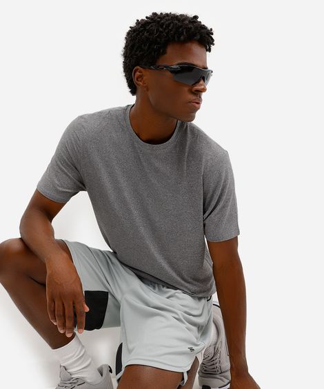 camiseta masculina manga curta cinza