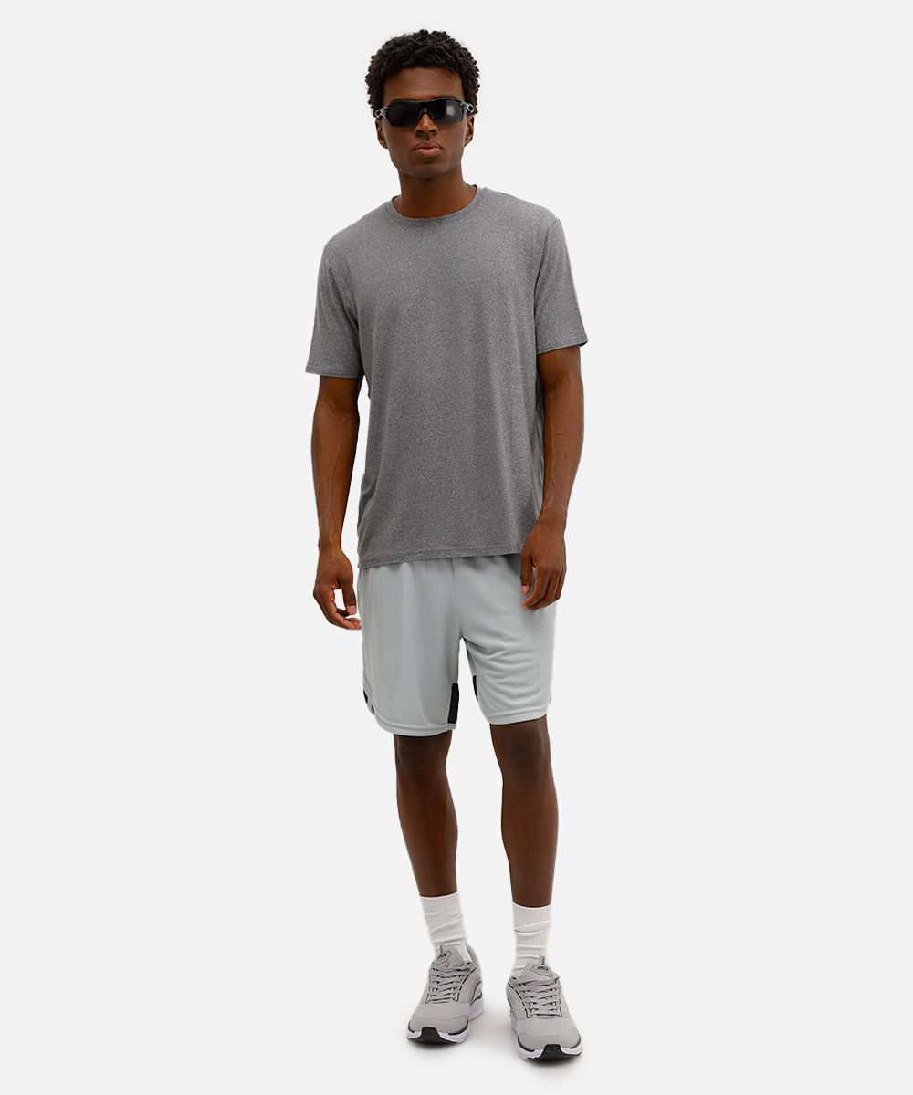 camiseta masculina manga curta cinza