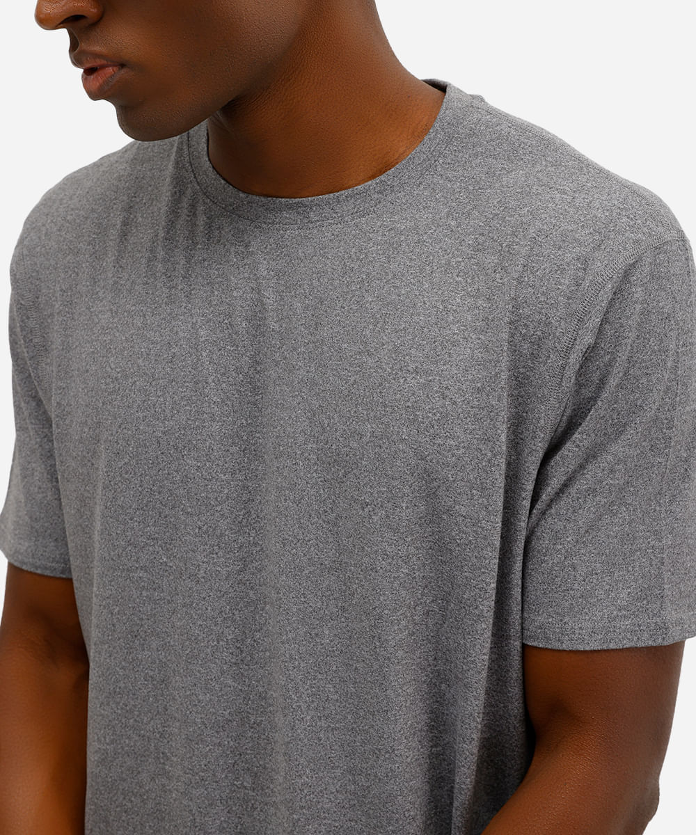 camiseta masculina manga curta cinza