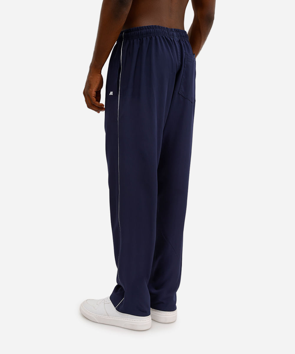 calça masculina esportiva com nervuras azul