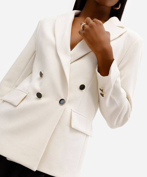 blazer feminino de alfaiataria bege