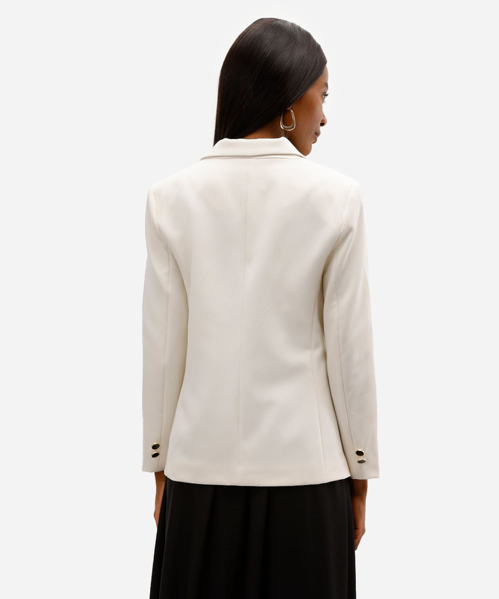 blazer feminino de alfaiataria bege