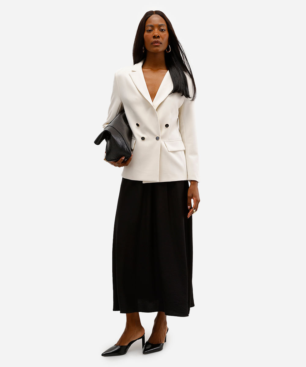 blazer feminino de alfaiataria bege