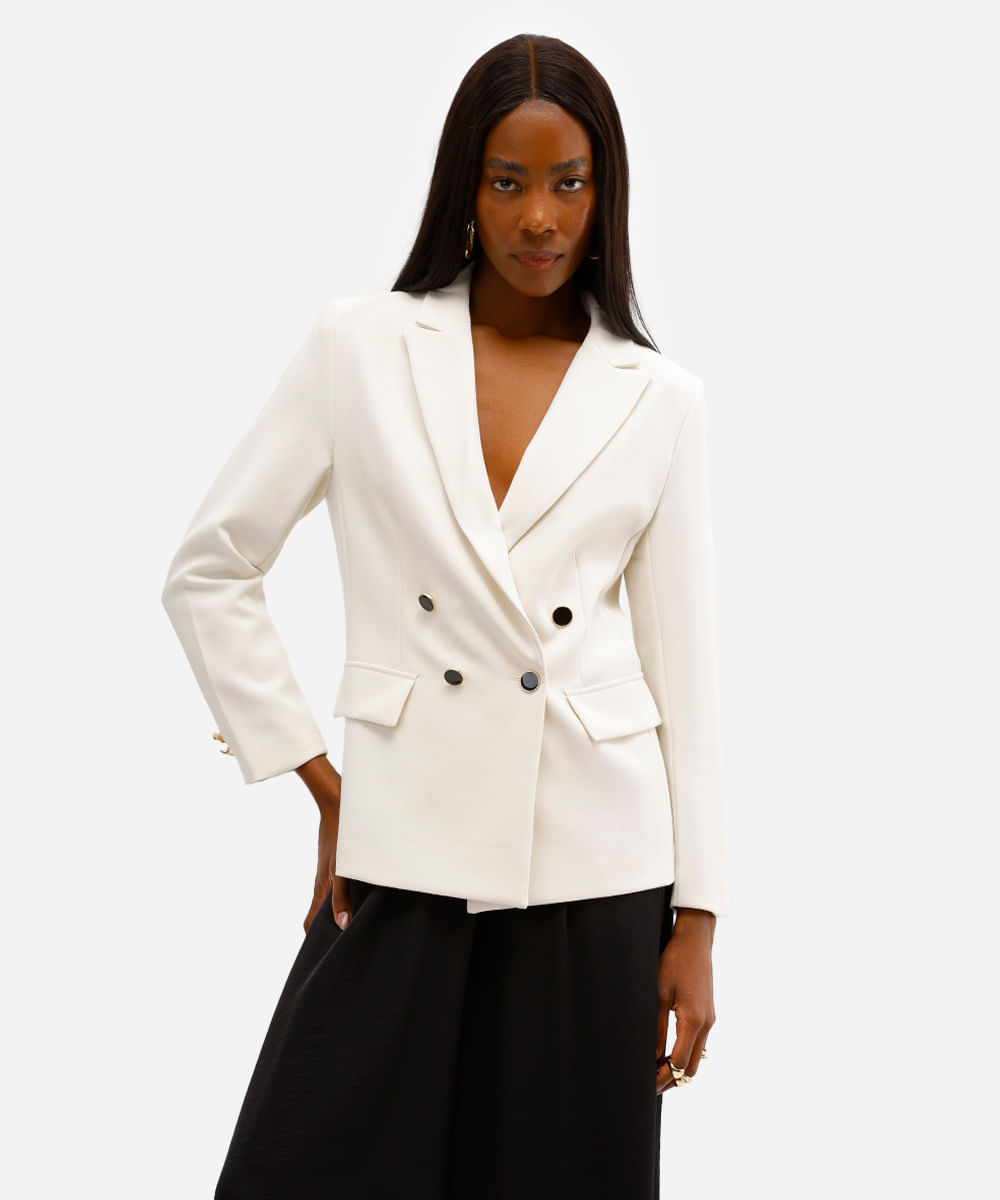 blazer feminino de alfaiataria bege