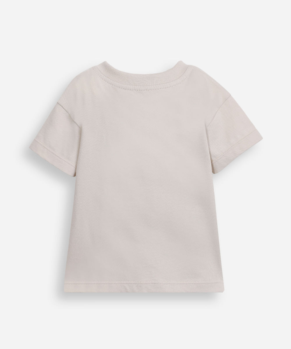 camiseta de algodão infantil manga curta dinossauro toy story bege