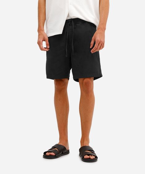 bermuda jogger masculina de sarja preta