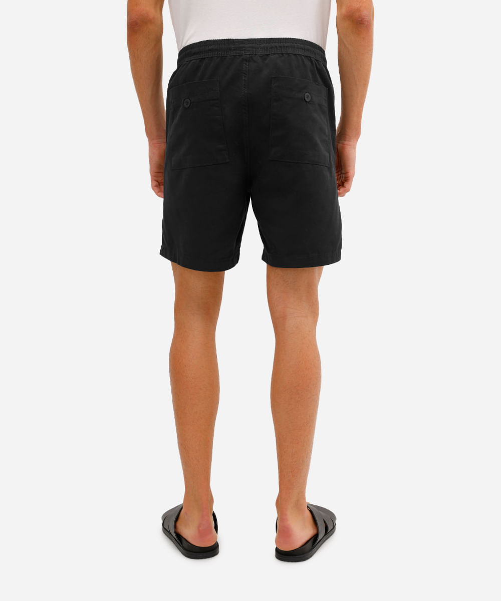 bermuda jogger masculina de sarja preta