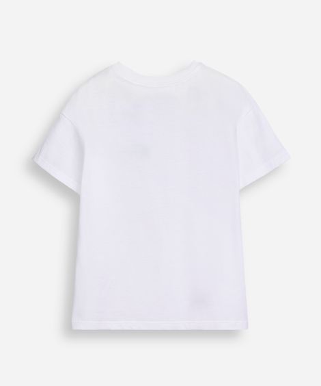 camiseta de algodão infantil manga curta cinnamoroll off white