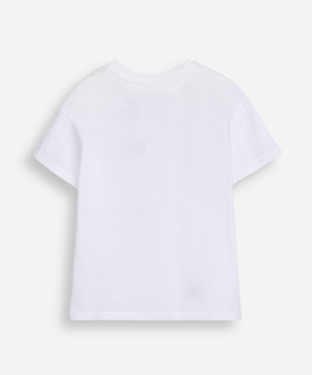 camiseta de algodão infantil manga curta cinnamoroll off white