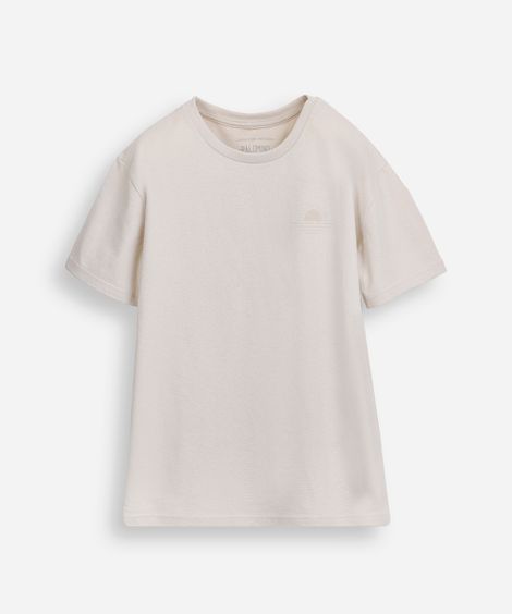 camiseta de algodão infantil manga curta bege