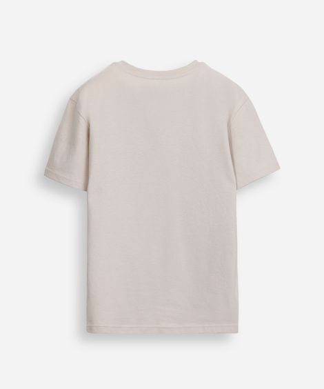 camiseta de algodão infantil manga curta bege