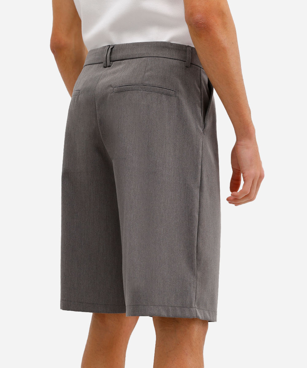 bermuda baggy masculina de alfaiataria cinza