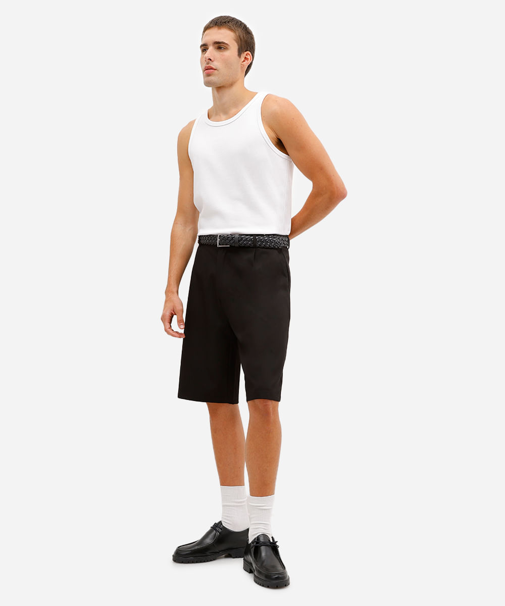 regata básica masculina de tricot com algodão peruano branca
