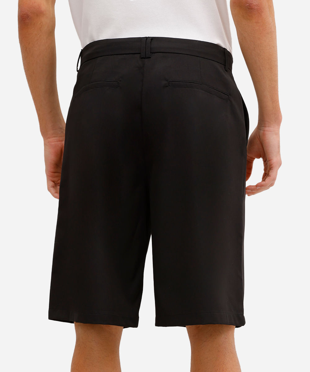 bermuda baggy masculina de alfaiataria  preta