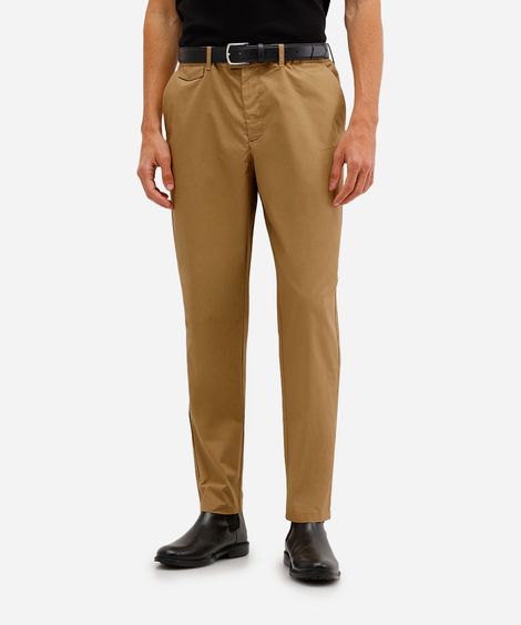 calça slim masculina de alfaiataria bege