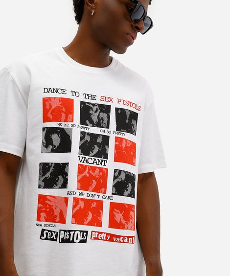camiseta masculina de algodão estampada off white
