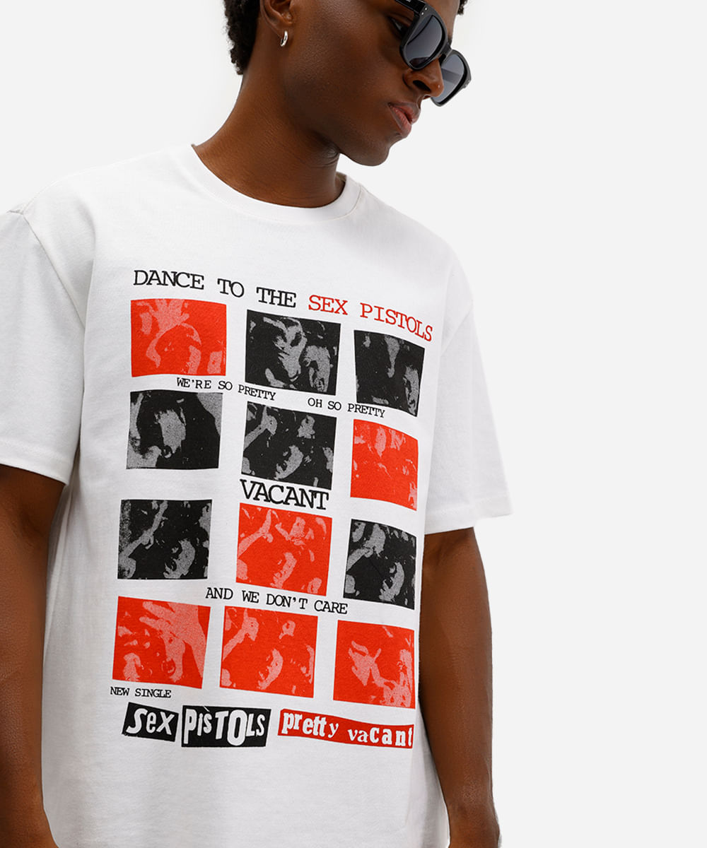 camiseta masculina de algodão estampada off white
