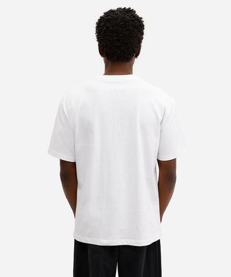camiseta masculina de algodão estampada off white