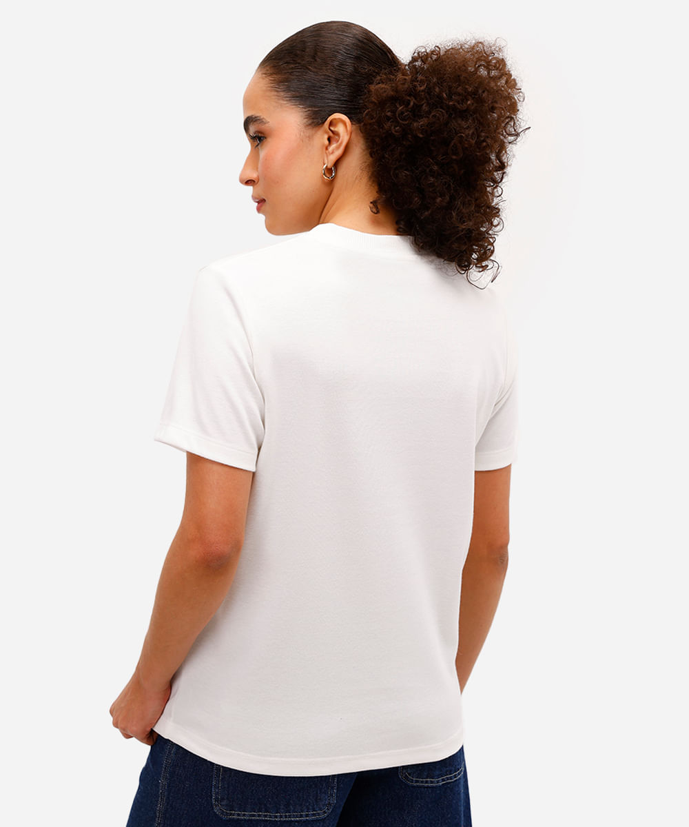 camiseta feminina manga curta garfield off white