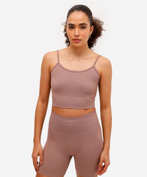 top feminino esportivo ace de poliamida sem costura rosa