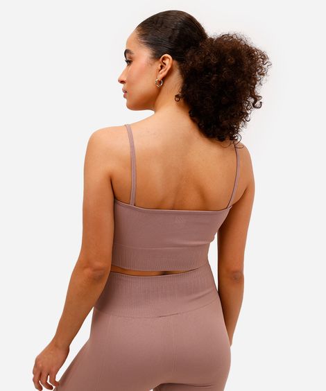 top feminino esportivo ace de poliamida sem costura rosa