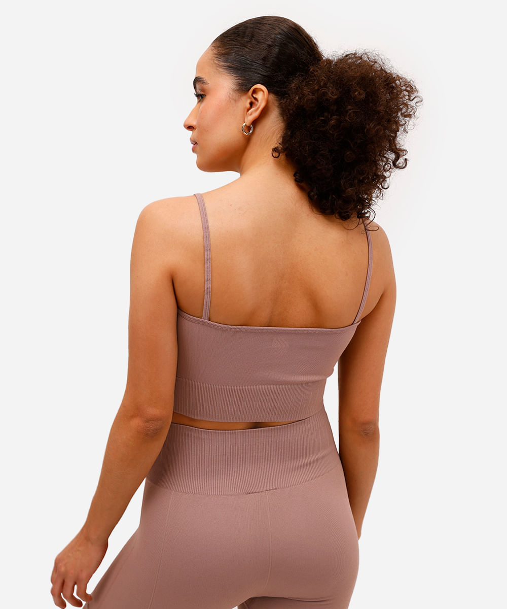 top feminino esportivo ace de poliamida sem costura rosa