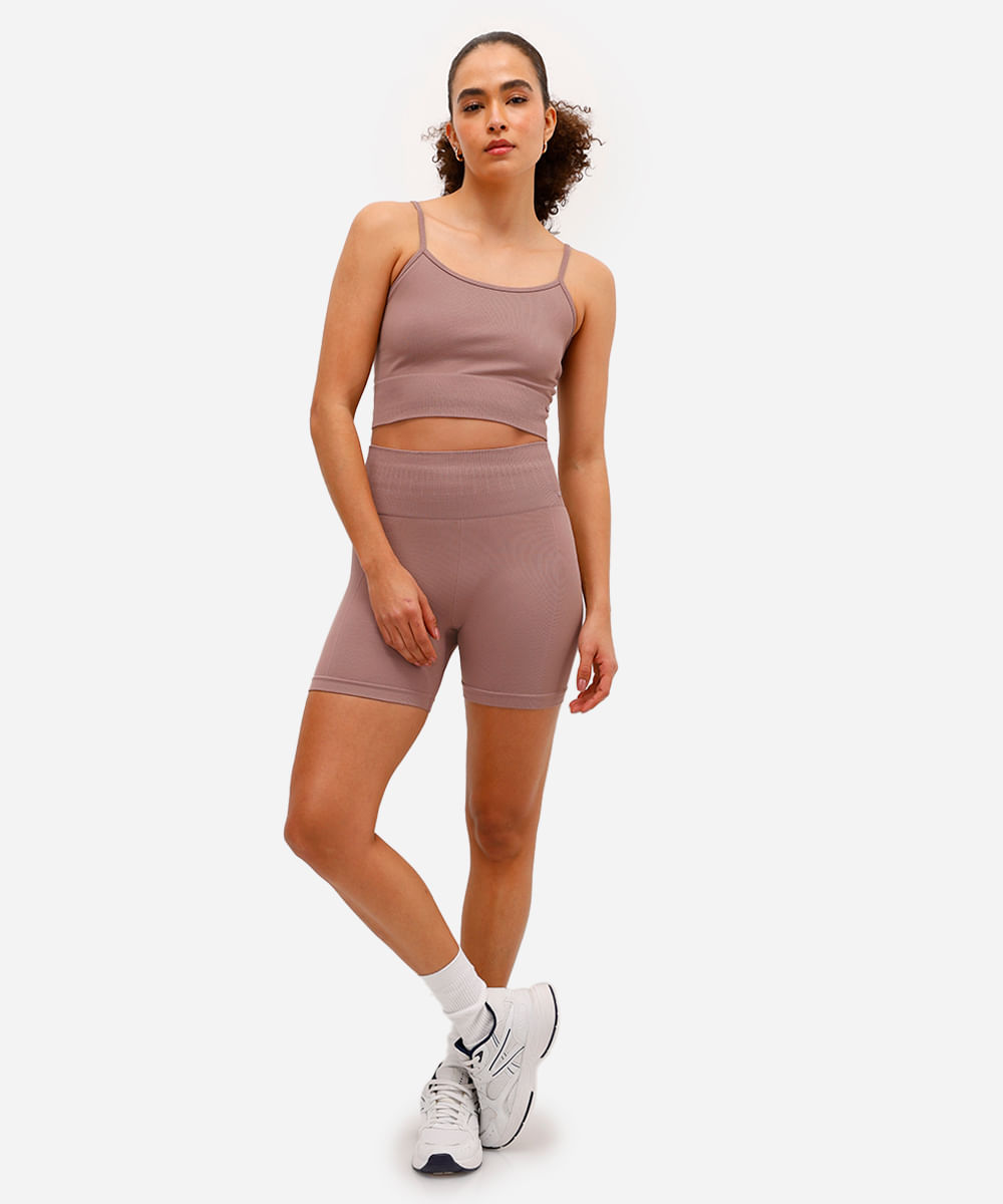 top feminino esportivo ace de poliamida sem costura rosa