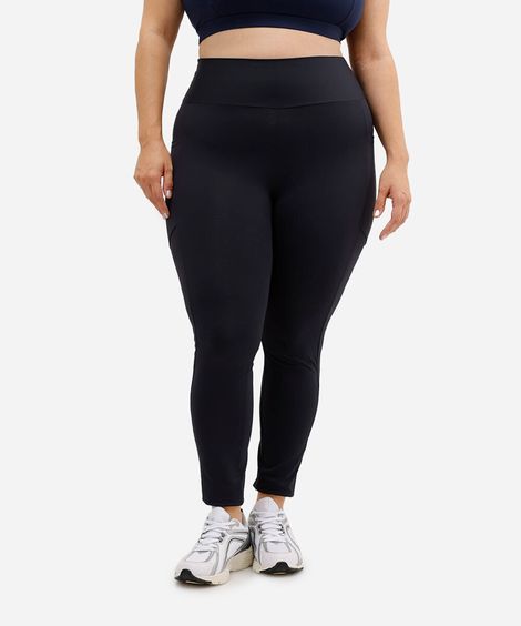calça legging plus size com bolso esportiva ace preta