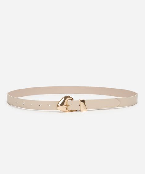 cinto feminino fivela orgânica bege